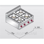 Газовая плита с 6 колонками (19 кВт) легкая
