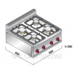 Газовая плита на 4 колонки (13,2 кВт) легкая