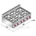 Газовая плита с 6 колонками (19,8 кВт) легкая