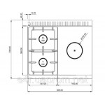 Закрытая плита + газовая плита с 2 колонками (17,5) + духовка (4 кВт)