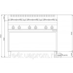 Газовая плита с 6 колонками (19,8 кВт) без фундамента