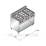 Газовая плита с 4колонками (13,2 кВт) без фундамента