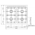 Газовая плита с 4колонками (13,2 кВт) без фундамента