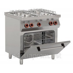 Газовая плита с 4 колонками (27 кВт) +газовая духовка (8 кВт)
