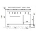 Газовая плита с 6 колонками (36 кВт) +газ. дух (7,8 кВт), тепл.
