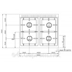 Газовая плита с 4 колонками (13,2 кВт) + эл. конв. дух (3,5 кВт), теплоиз.+ откр.база