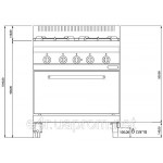 Газовая плита с 4 колонками (13,2 кВт) +газ. дух (7,8 кВт) с теплоиз.