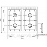 Газовая плита с 4 колонками (13,2 кВт) +газ. дух (7,8 кВт) с теплоиз.