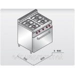 Газовая плита с 4 колонками (21,5 кВт) +газ. дух (4 кВт) с теплоиз.