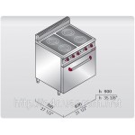 Електрическая плита на 4 конфорки(10Kw) с конвекционной плитой(7.5Kw)