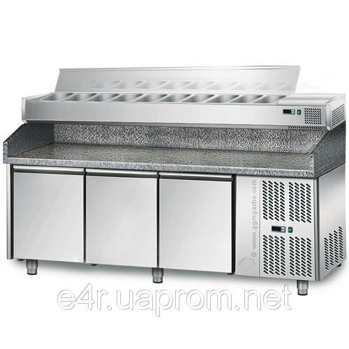 Холодильный стол для пиццы 2,0 м x 0,8 м - с 3 дверьми (POS + 800 AGSE )