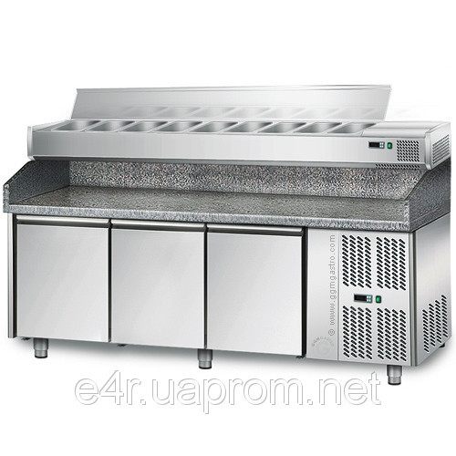 Холодильный стол для пиццы 2,0 м x 0,8 м - с 3 дверьми (POS + 800 AGSE )