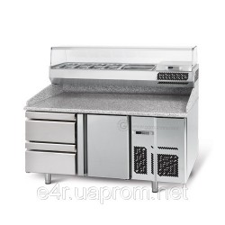 Холодильный стол для пиццы (GN) с 1-ой дверью и 2-мя ящиками 1/2