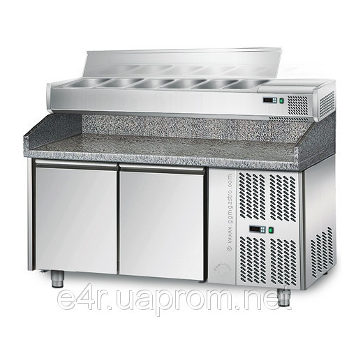 Холодильный стол для пиццы 1,5м x 0,8 м - с 2 дверьми (POS + 800 AGSE )