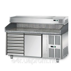 Холодильный стол для пиццы 1,5 м x 0,8 м - с 1 дверью и 7 ящиками (POS + 800 AGSE )